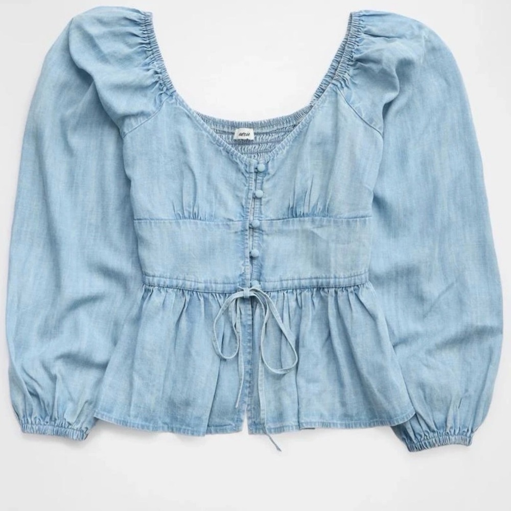 Aerie NWT puff sleeve peplum top, XS